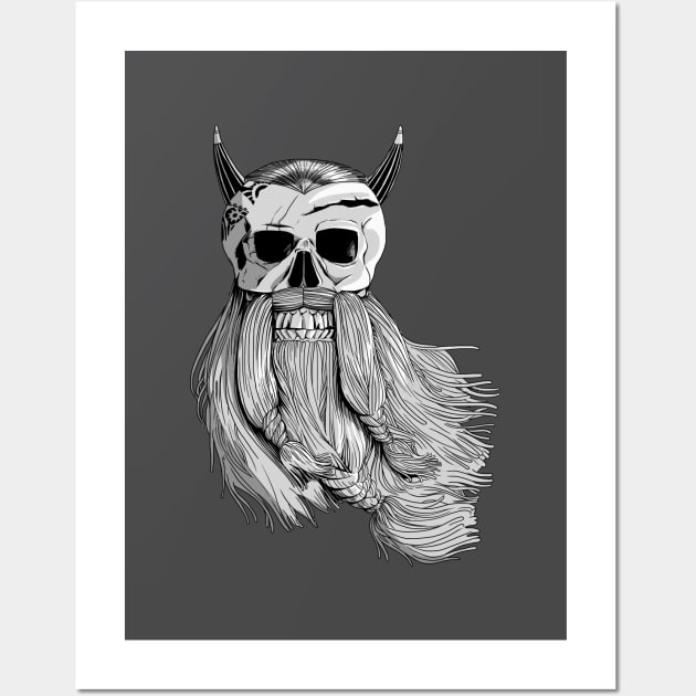 Bearded Skull 2 Wall Art by TomiAx